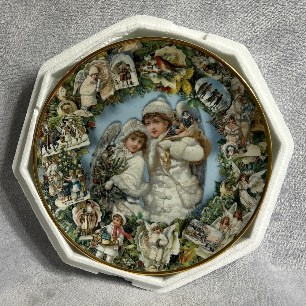 The Hamilton Collection Christmas Angels Decorative Plate With COA